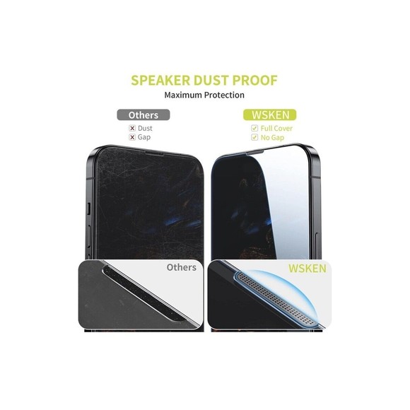 WSKEN IPHONE 14 PRO MAX SCREEN PROTECTOR WITH DUST CLEAN INSTALLING HOUSE-2 6.7" - Picture 5 of 6